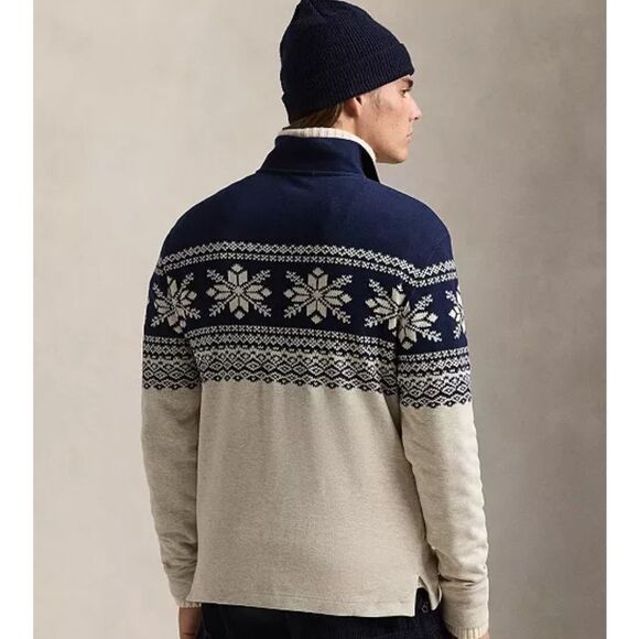 Polo Ralph Lauren Men's Snowflake Estate-Rib Pullover with Nordic Pattern - Picture 2 of 7